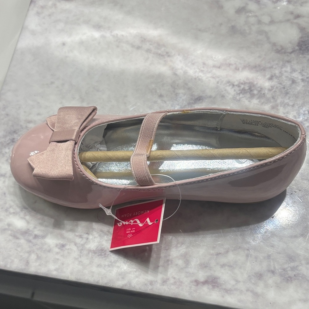Nina Pink Ballet Flats with Bow Detail